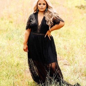 Black lace maxi dress - perfect for summer days or nights!